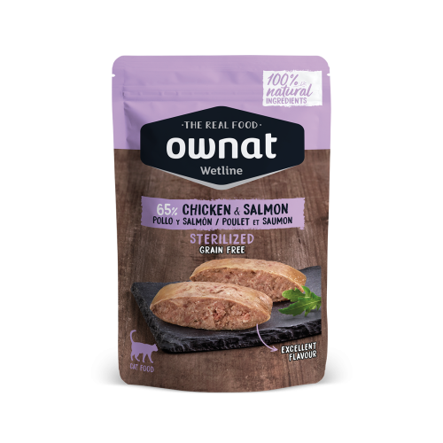 OWNAT Wetline 85g Grain Free ((Chicken & Salmon)) Sterilized 無穀物主食濕包 放牧雞肉+三文魚 絕育配方 85克 (57004)